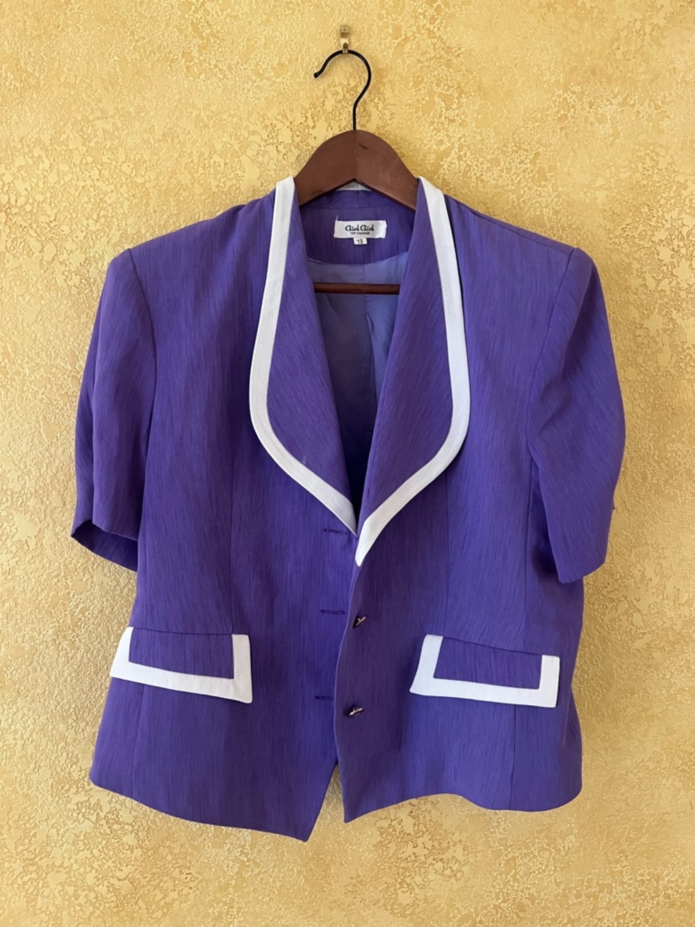 NEW! Purple Short-Sleeve Blazer with Matching Skirt